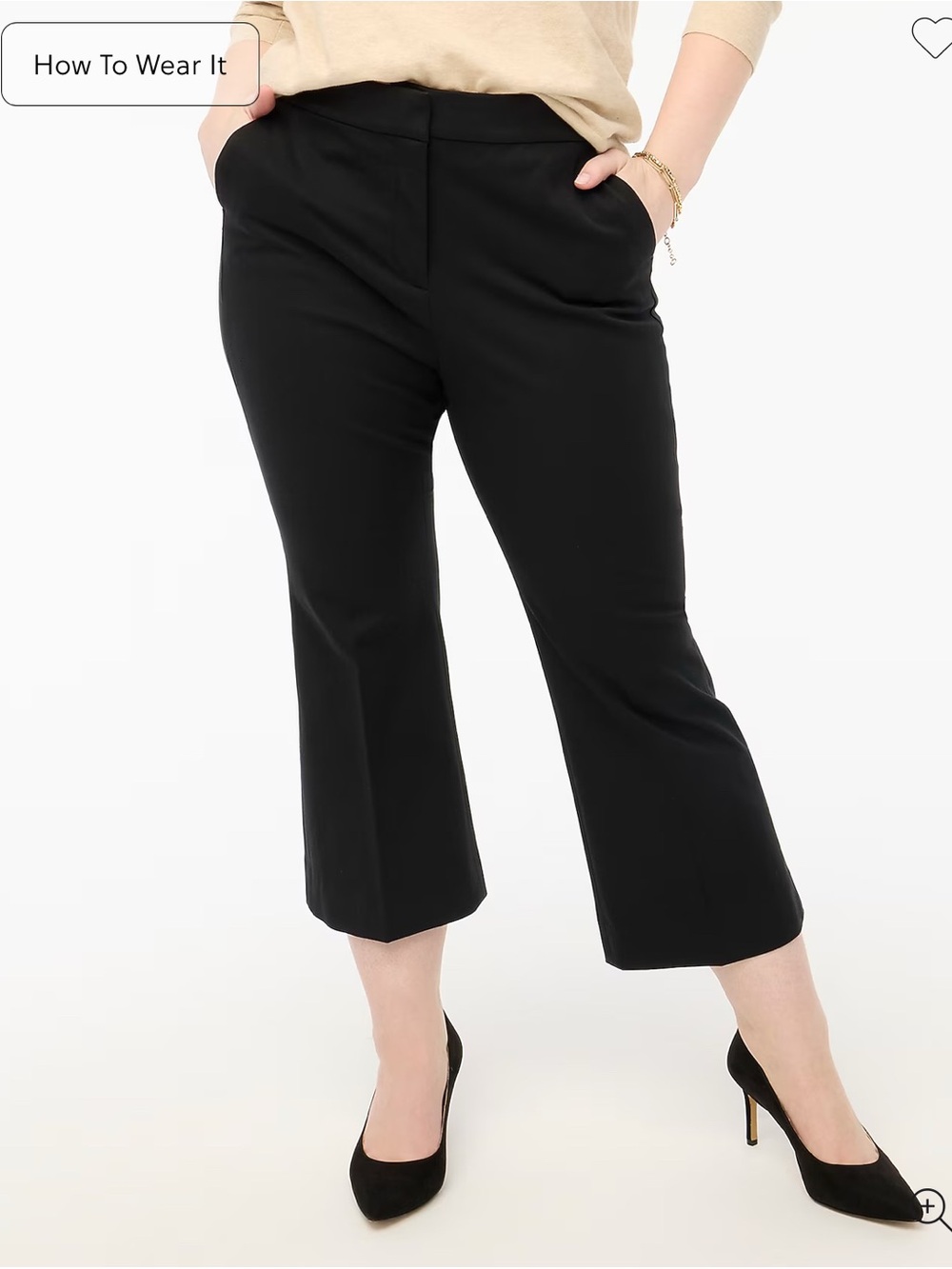 J. Crew Factory Black Cropped Wide-Leg Pants